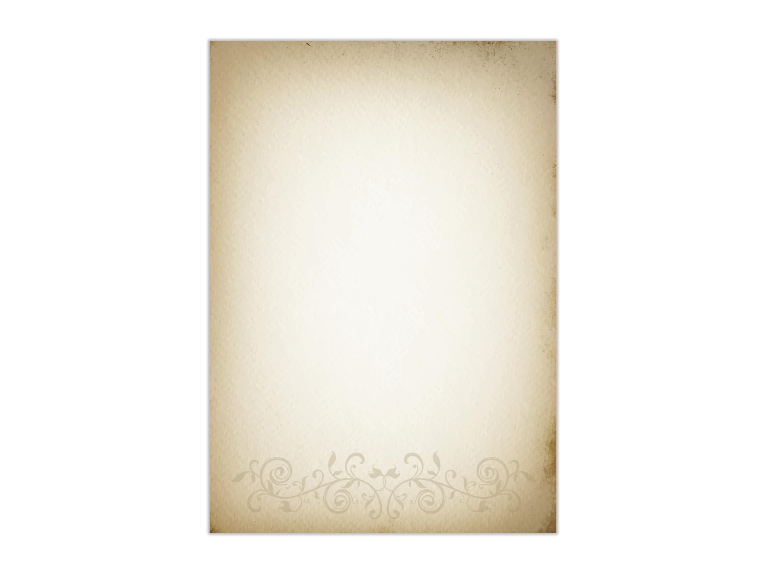 Briefpapier-Set 250 Druckerpapier DIN A4 + 250 Kuverts DIN-lang haftklebend Altes Papier vintage retro Mittelalter antiker Ornament beidseitig bedruckbar für Geburtstag Jubiläum Hochzeit Menükarte