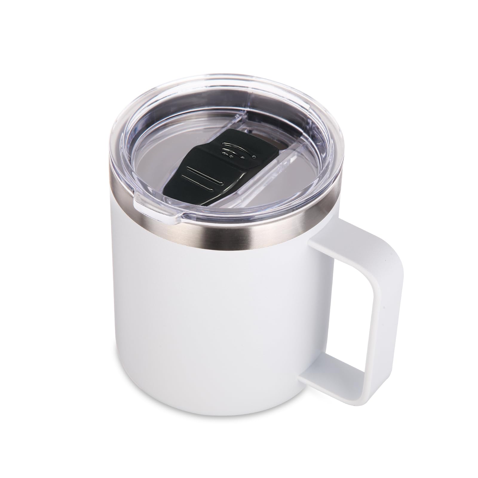 Amazon.com: Volhoply 14oz Insulated Stainless Steel Coffee Mug with  Leakproof Lid,Double Wall Vacuum Travel Coffee Cup with Handle,Reusable Metal  Cups Tumbler,Camping Mugs Keep Hot/Cold,Ideal Gifts(White,1) : Home &  Kitchen