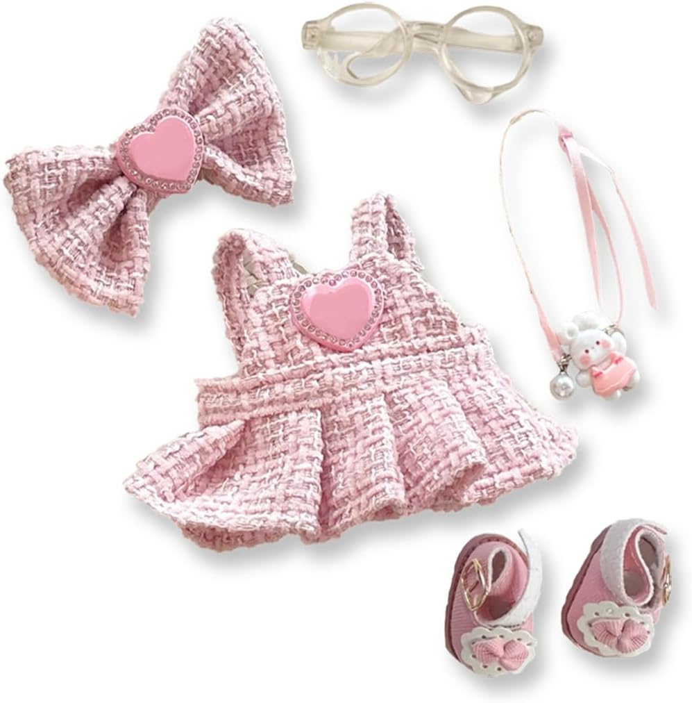 17cm Doll Clothes & Outfit Set - 17cm Doll Designer Clothes - Premium Fashion Dresses with Accessories, Luxury Chic Doll Clothing & Style Bundle(Style-b)