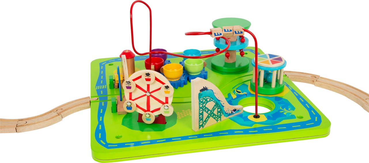 small foot 11434 Spieltisch Freizeitpark 3 in 1, Spiel-und Motorikspaß aus Holz, multifunktional, ab 1 Jahr Toys