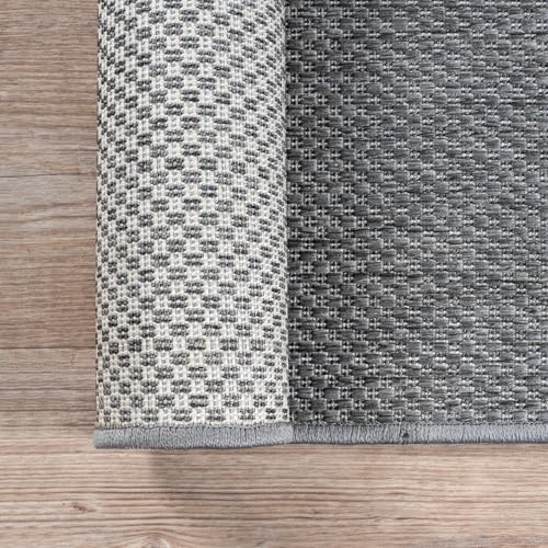 the carpet Mistra - Moderner In- und Outdoor Teppich, perfekt für das Wohnzimmer, Schlafzimmer oder die Terrasse, Wetterfest, langlebig und pflegeleicht, Anthrazit, 120 x 170 cm