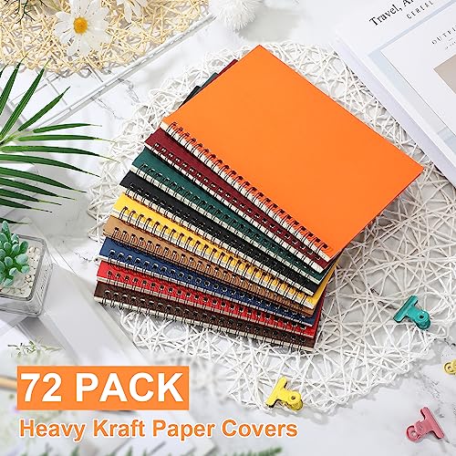 Image of Yahenda 72 Pcs Spiral Notebooks,1 Subject,Wide Ruled, Multi Color