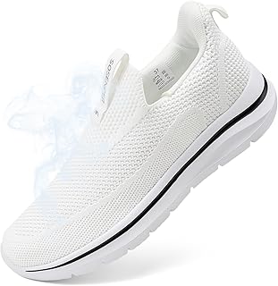 Damen Slip On Sneaker Atmungsaktiv Turnschuhe Leicht Mesh Sportschuhe Walkingschuhe Bequme Schlupfschuhe