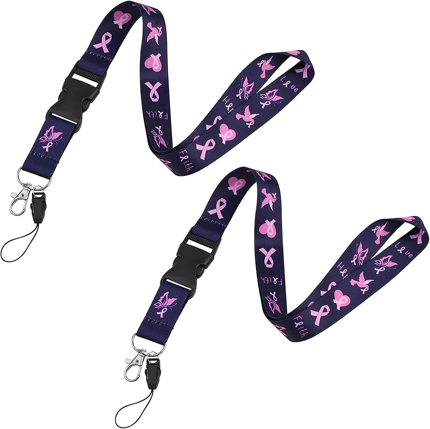 Bracelet Octobre Rose, Bracelet Quartz Rose, Modèle Sans Insert, Perles 8 Millimètres, Logo