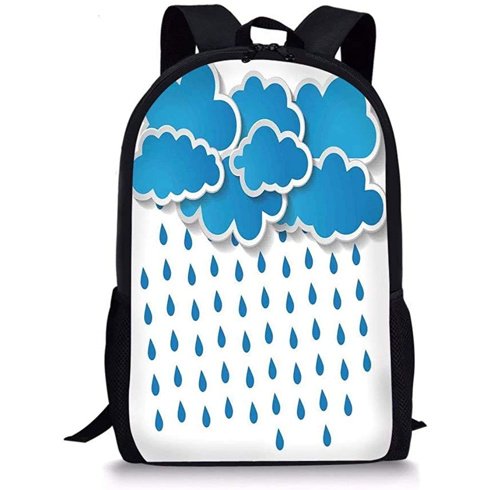 Hui-Shop School Bags Farmhouse Decor,Trippy Convective Cloud Group Figures Like Savannah Forecast Drips Theme,Blue White for Boys Girls