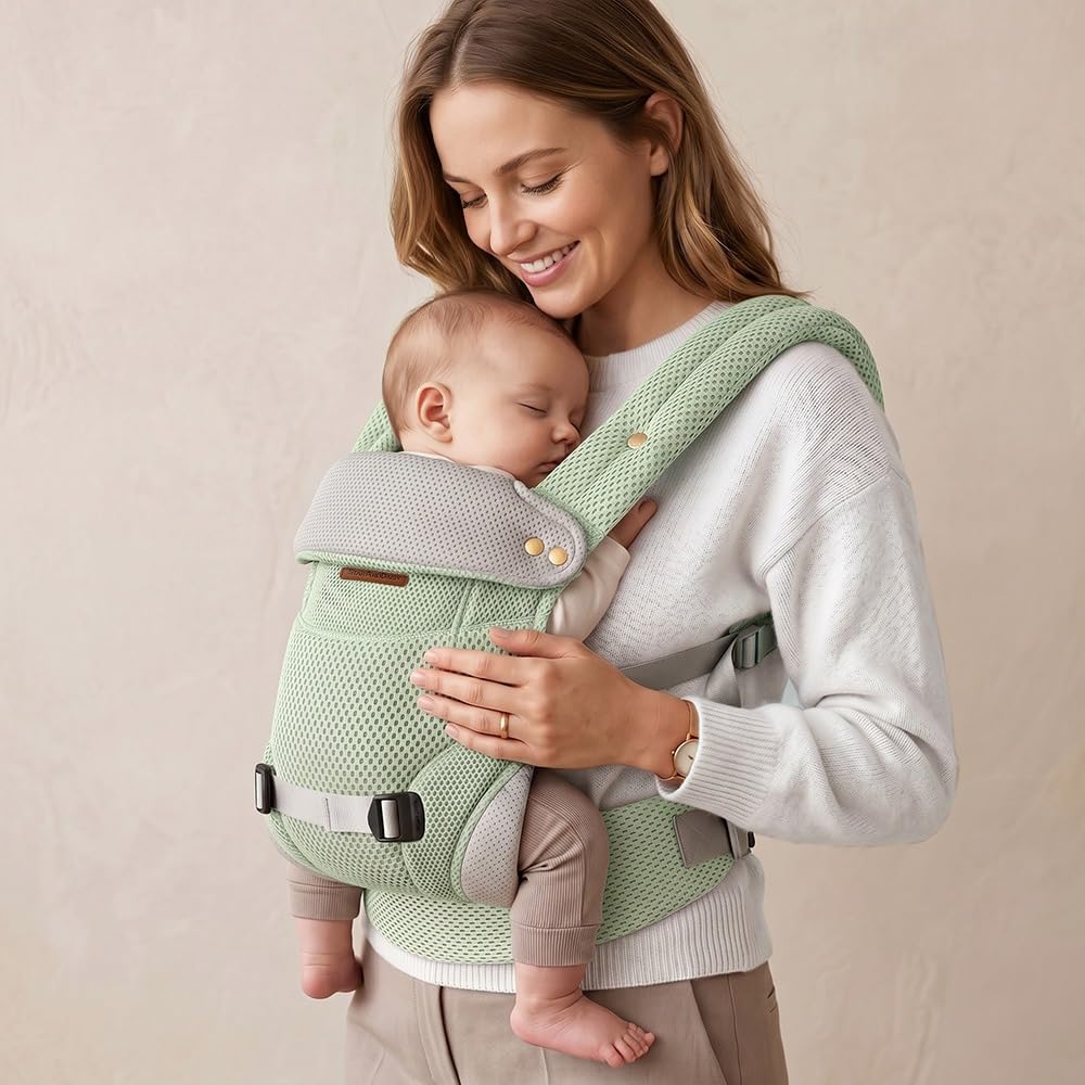 StarAndDaisy Baby Carrier for 0 to 3 Year Baby Carrying Bag/Carrier for new Born with 2 Carry Positions Front & Back Baby Carrying Bag with Breathable Fabric, M Shape Support (Green)-image-19