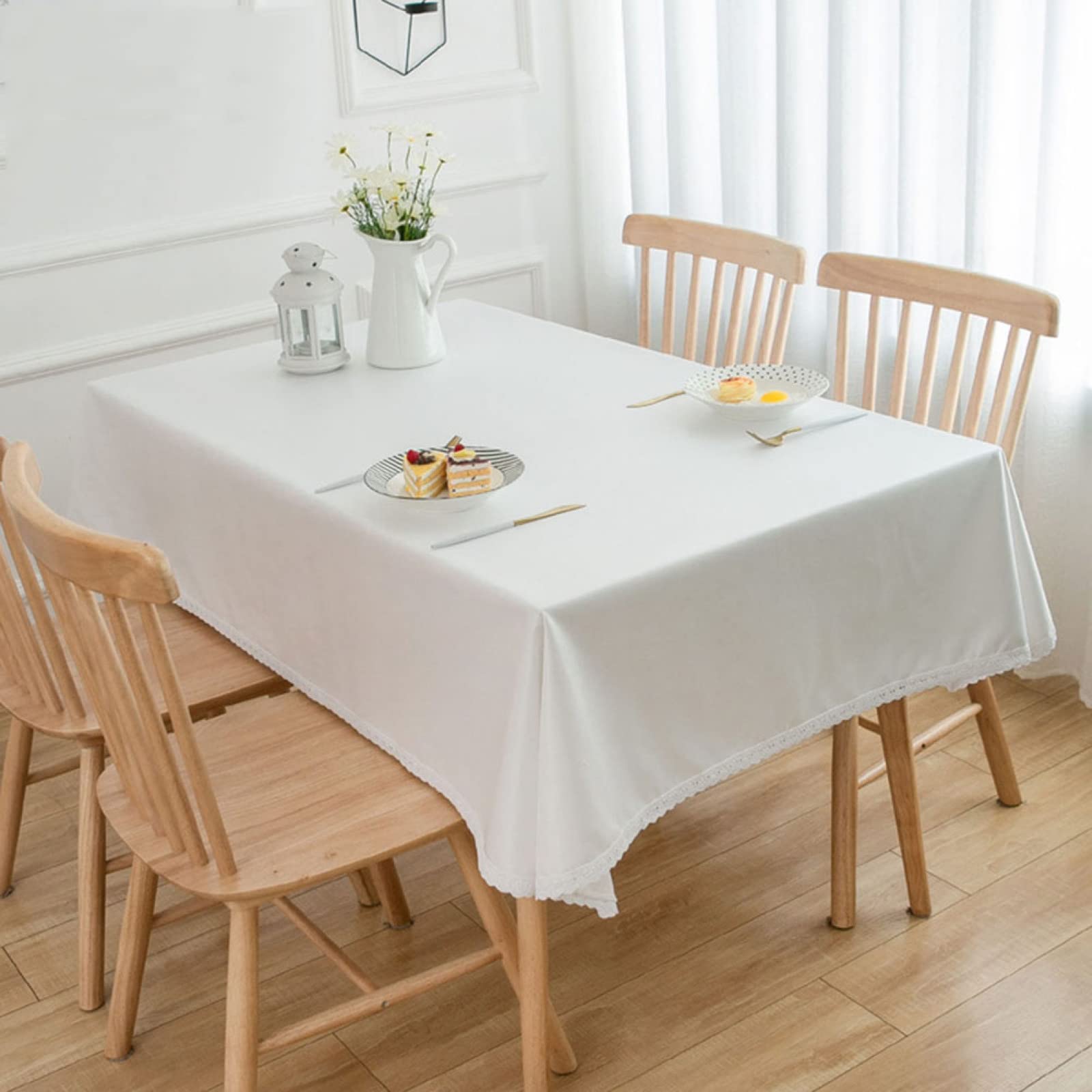 Obrus ​​Prostokątny Obrus Plamoodporny Wodoodporny Zmywalny Obrus Lniany Obrus Zmywalny Obrus Na Stół Do Jadalni Obrusy Imprezowe Obrus/White/120X180Cm