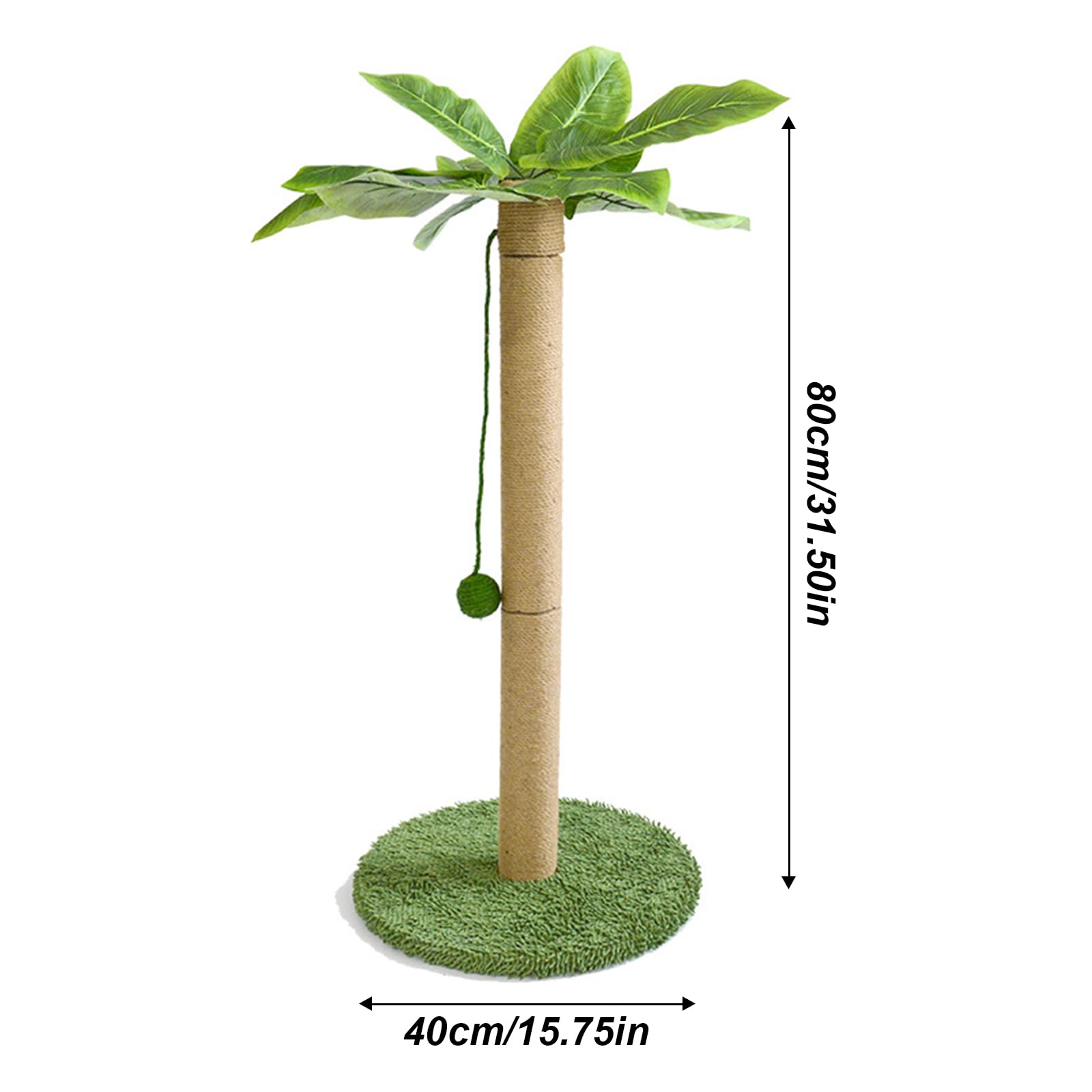 Kratzsäule Katze,Kratzstamm mit Baumelnder,Kugel 80 cm Hoch,Kratzbäume mit Premium-Sisalseil für Indoor-Kätzchen und Katzen