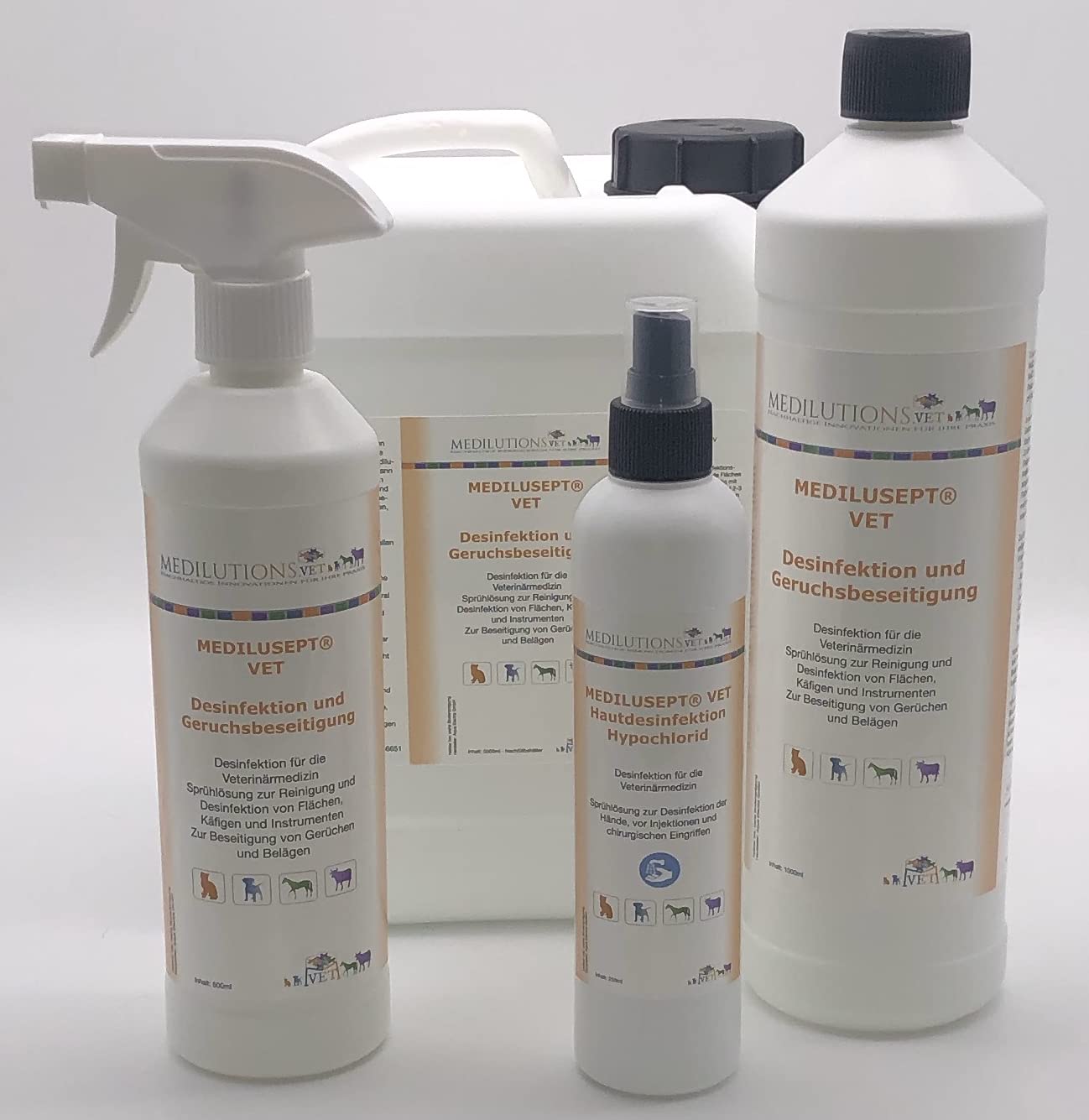 Vet Desinfektion und Geruchsbeseitigung, Desinfektionsmittel gegen Giardien, Viren, Pilze, Parasiten und Bakterien, alkoholfreies Hygiene-Spray für Hautiere, 5000 ml