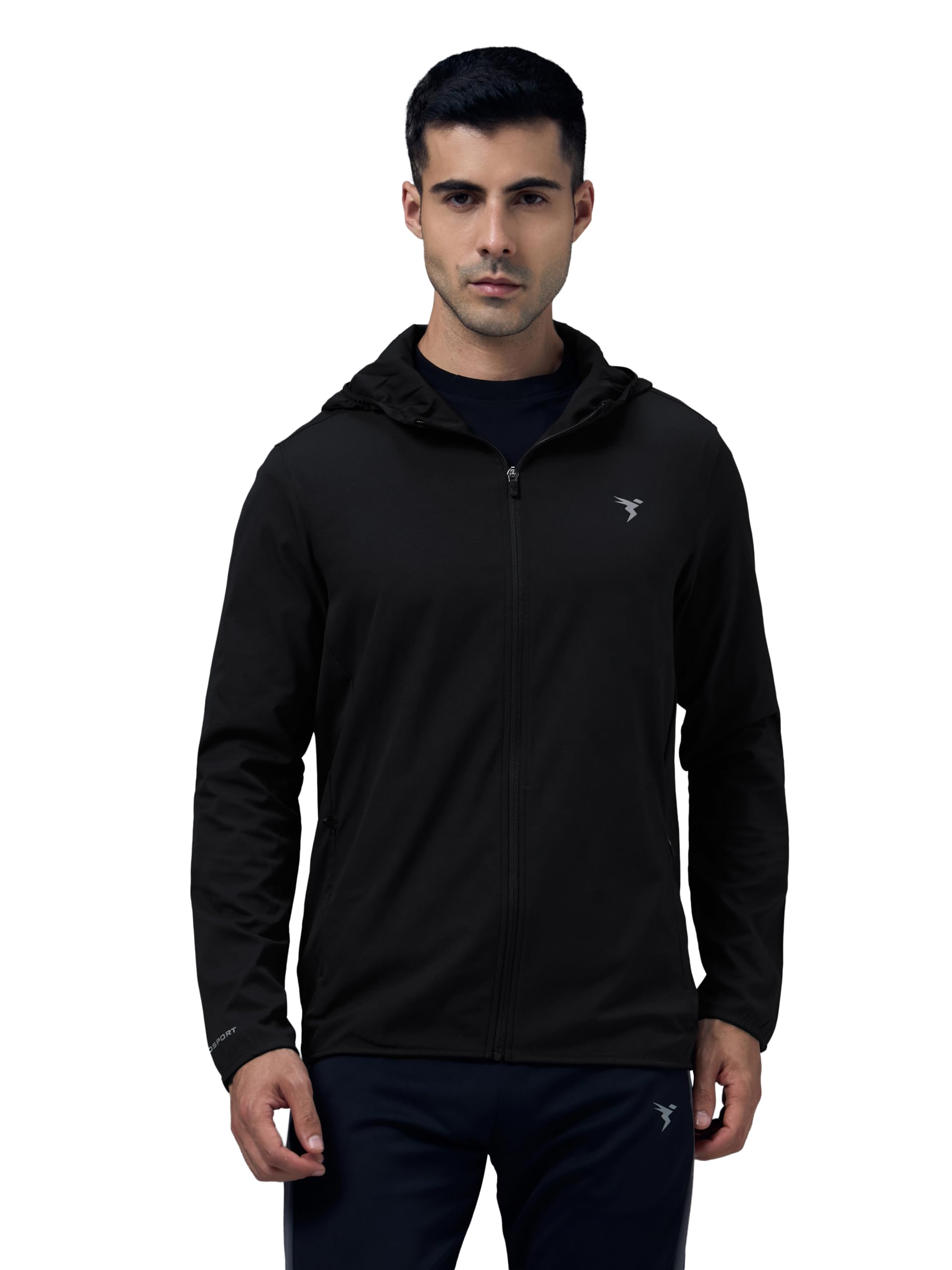 TECHNOSPORT Men's Regular Fit Solid Hooded Neck Jacket With Ts Flexi, UPF50+ for Sports, Gym & Regular Use-picture-29