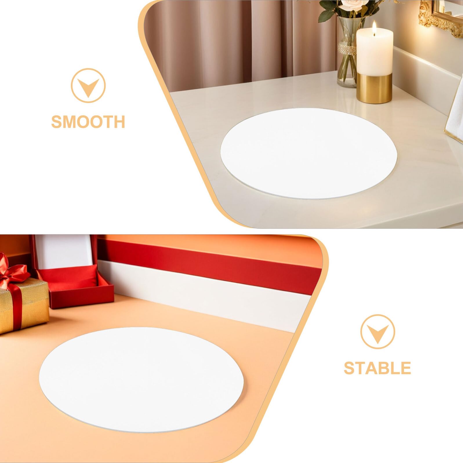 ULTECHNOVO Set da 13 Vassoi Espositori Rotondi in Acrilico Specchio Autoadesivo Argento 20 Cm – Centrotavola Decorativo per Matrimoni, Feste e Studio Fotografico