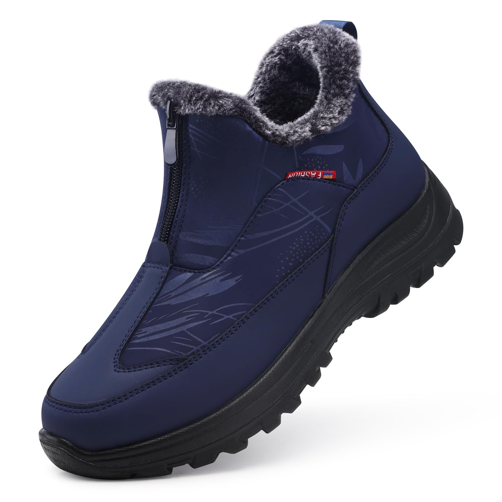 TEMOFON Winter Snow Boots for Women: Waterproof Warm Fur Lined Walking Outdoor Ankle Booties Slip on Snow Shoes Size 5-12