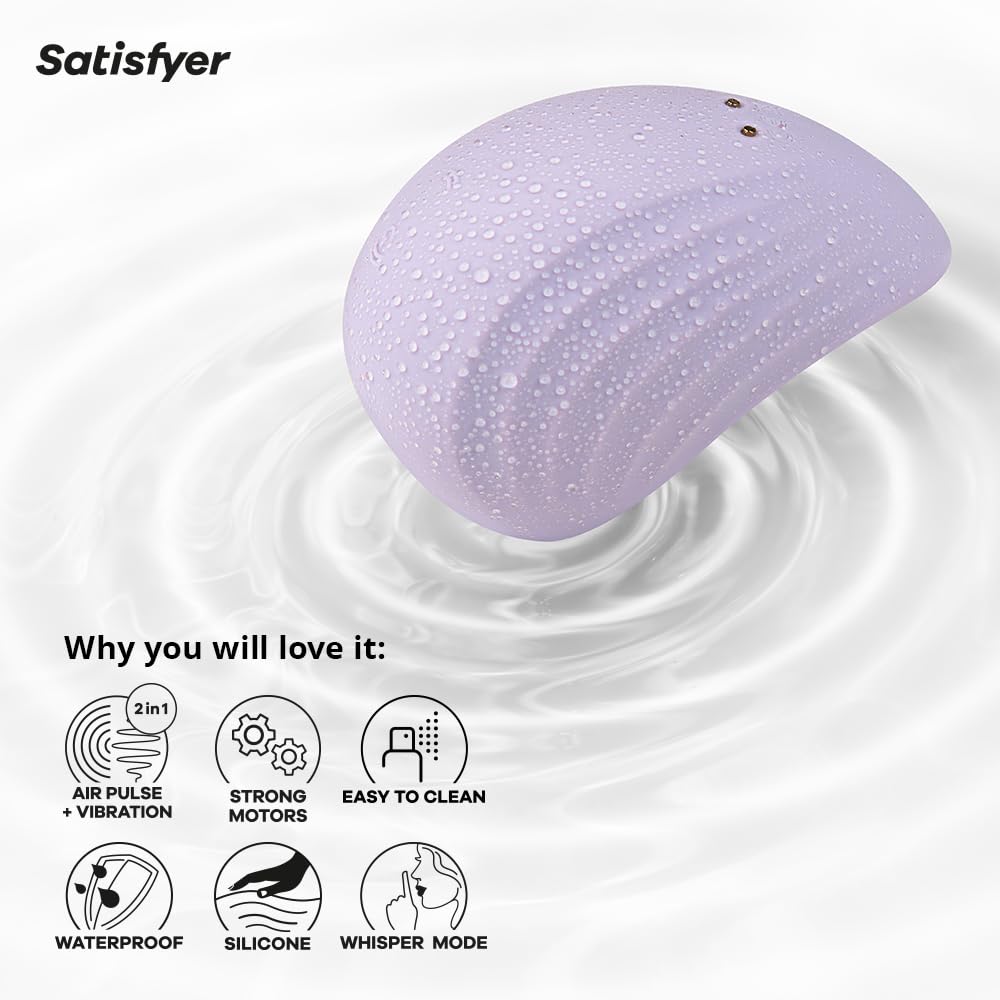 Satisfyer Pearl Diver Pressure Wave Vibratore | 2 in 1 Vibrazioni e impulsi d'Aria | Silicone di alta Qualità | Sex Toys per Donne | Vibratori impermeabile (IPX7) | Sex Toy per Donne