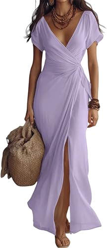 Beach Cover Ups for Women Casual Summer Dress Maxi with Slee