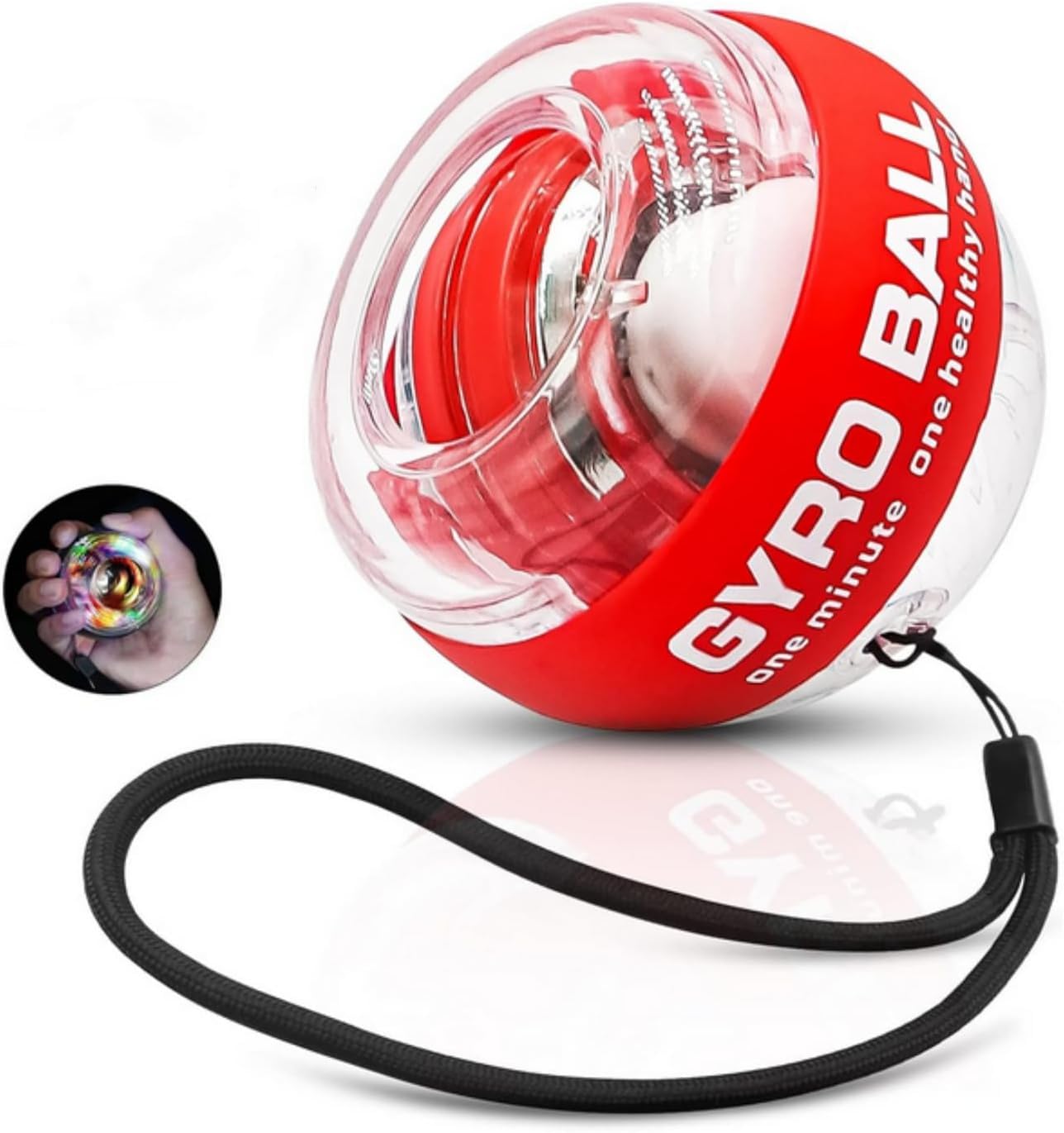 Upgraded Auto-Start Power Wrist Ball Spinner Gyro Hand Grip Strengthener Wrist Forearm Exerciser with LED Lights