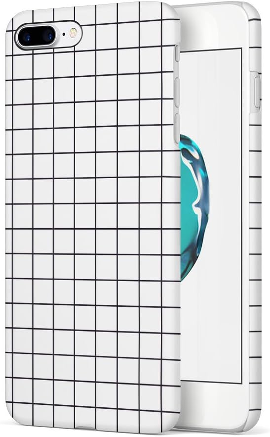 White Checkered Pattern Apple iPhone 7 Plus Plastic Phone Protective Case Cover