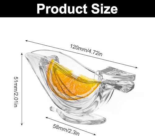 Miniatura 2 de Exprimidor manual de rodajas de limón de 2 piezas, exprimidor de frutas portátil de plástico, exprimidor de mano con forma de pájaro para granada