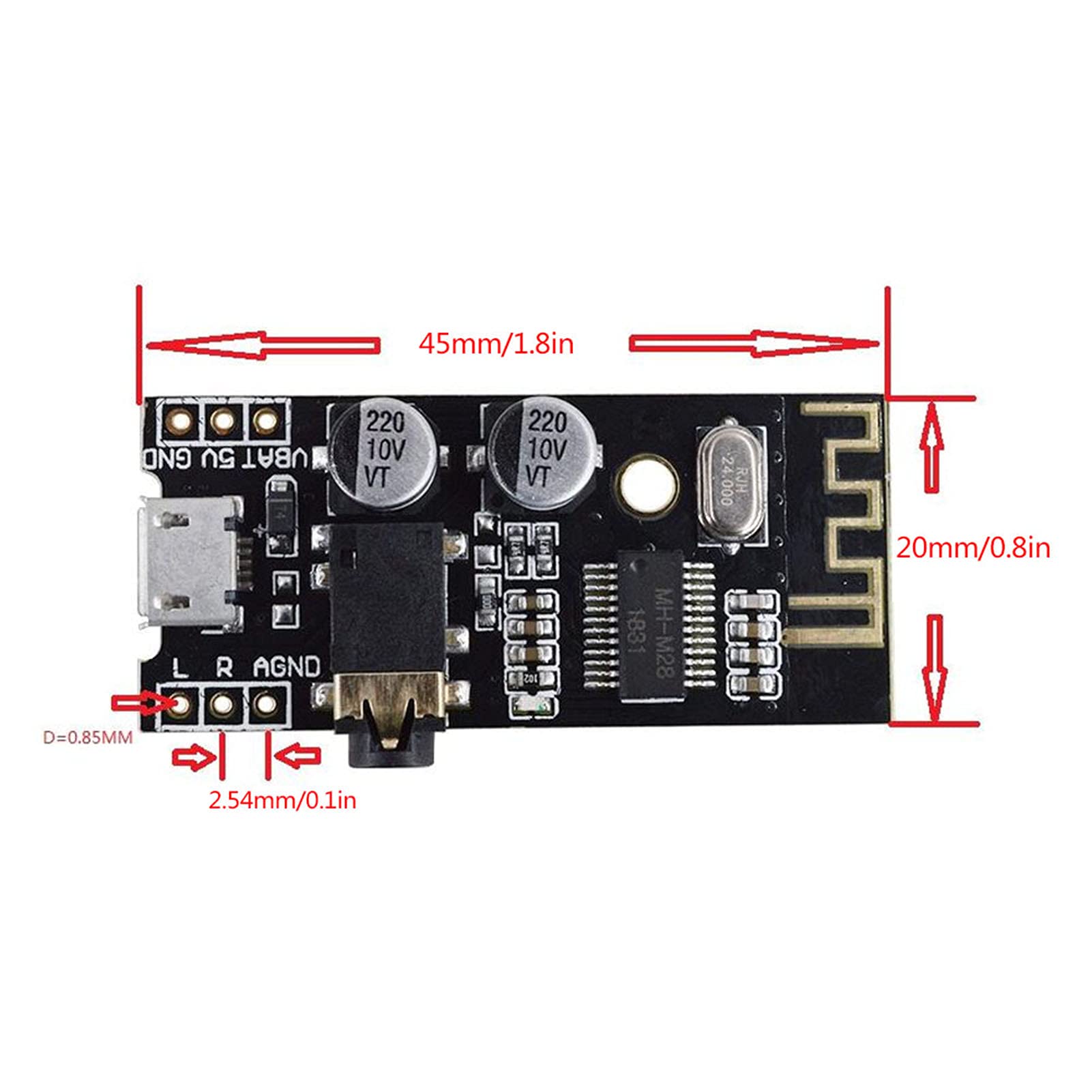 Karta Bluetooth, Odbiornik Audio Mh-Mx8 Moduł Bluetooth Elektronika Bezprzewodowa Do Systemu Głośników Diy (M28)