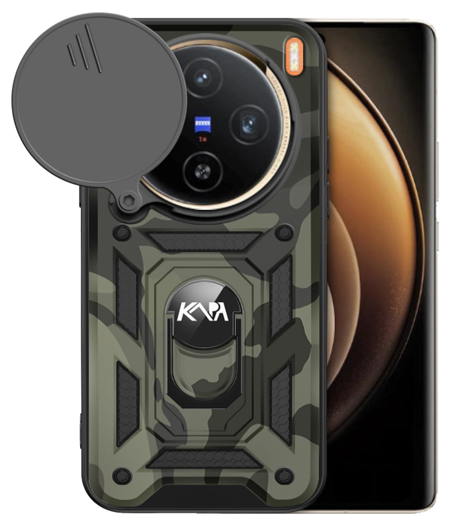 Kapa Tank Back Cover for Vivo X100 Pro (5G) | Inbuilt Ring + Slider Shockproof Lens Protection Bumper Back Case (Black) (B0D2DCHRN6) Amazon Price History, Amazon Price Tracker