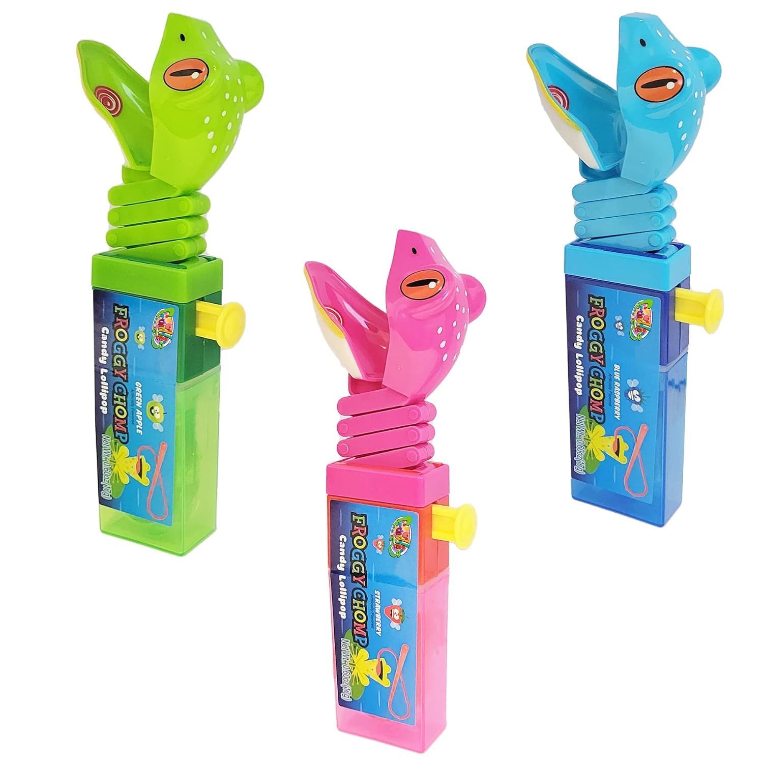 Froggy Chomp Lollipops - Interactive Frog Push Pops For Kids - Gift Pack of 3 By Lyza's Sweets & Treats