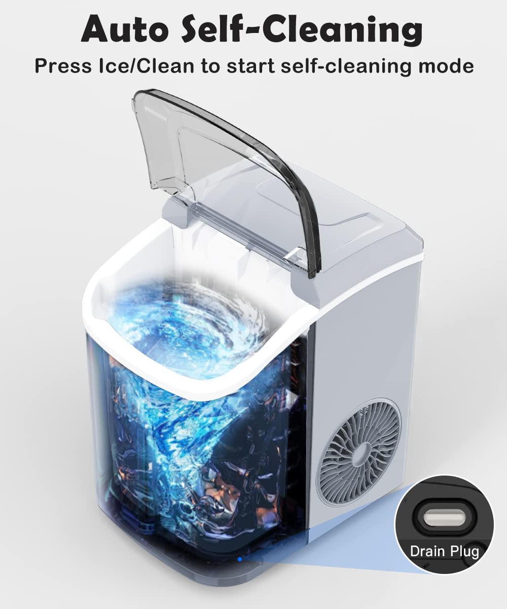 Cowsar Nugget Ice Maker Countertop, Chewable Pebble Ice Machine, Quick Ice Making 34lbs/Day, Self-Cleaning, Portable Ice Maker For Home Kitchen Office Party, Gray on Fridge.com - View 4