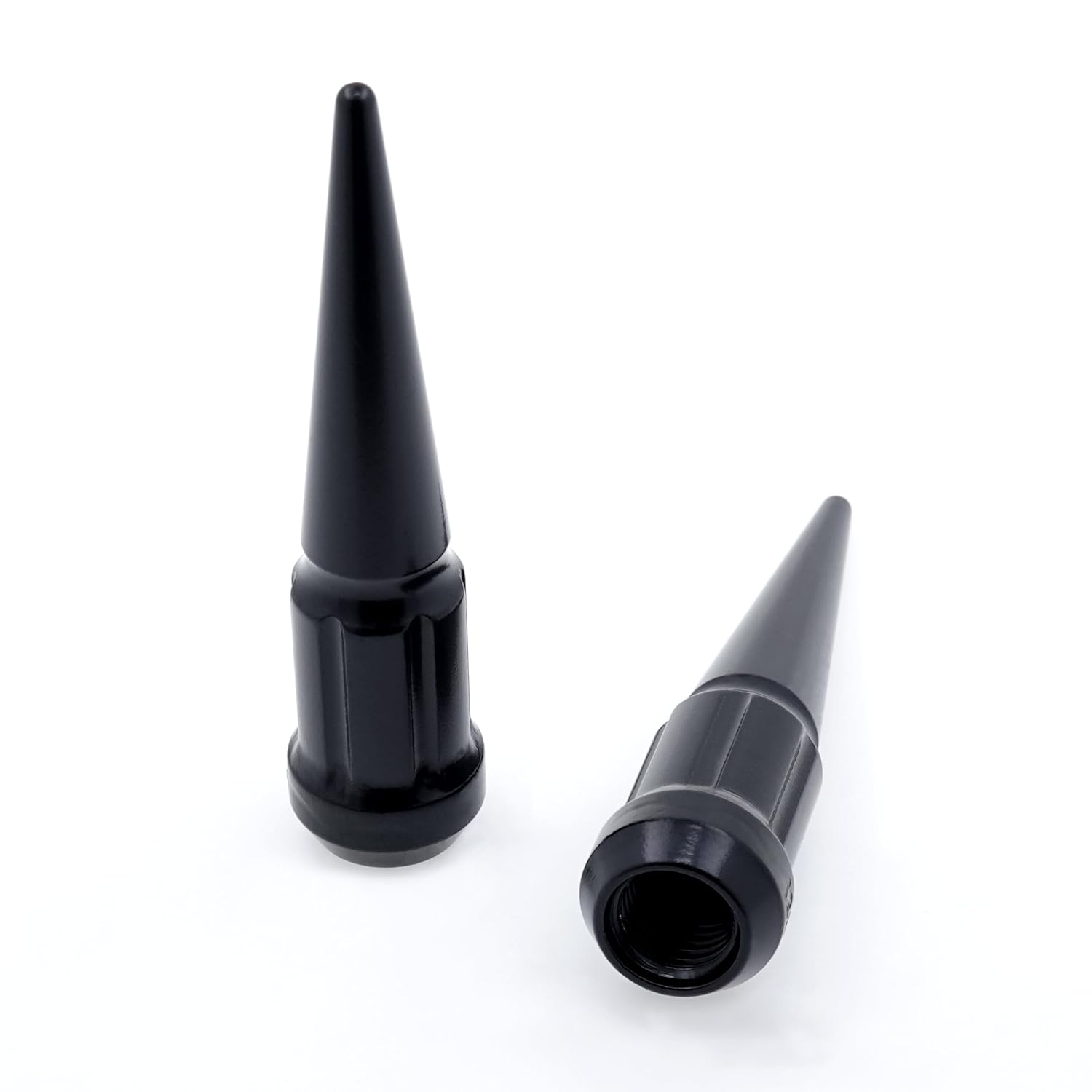 EZAccessory 12x1.5 Low-Profile Spline Spike Lug Nuts Black 20 Pieces+Key 3.35" Tall Bulge Acorn for Acura TL Integra MDX 01-15