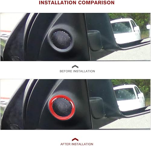 Miniatura 10 de CheroCar cubierta de altavoz de puerta delantera para Jeep Grand Cherokee 2011-2020, cromo, 2 unidsset