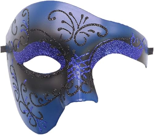 Coolwife Máscara de mascarada, disfraz vintage de fantasma de la ópera de un ojo de media cara
