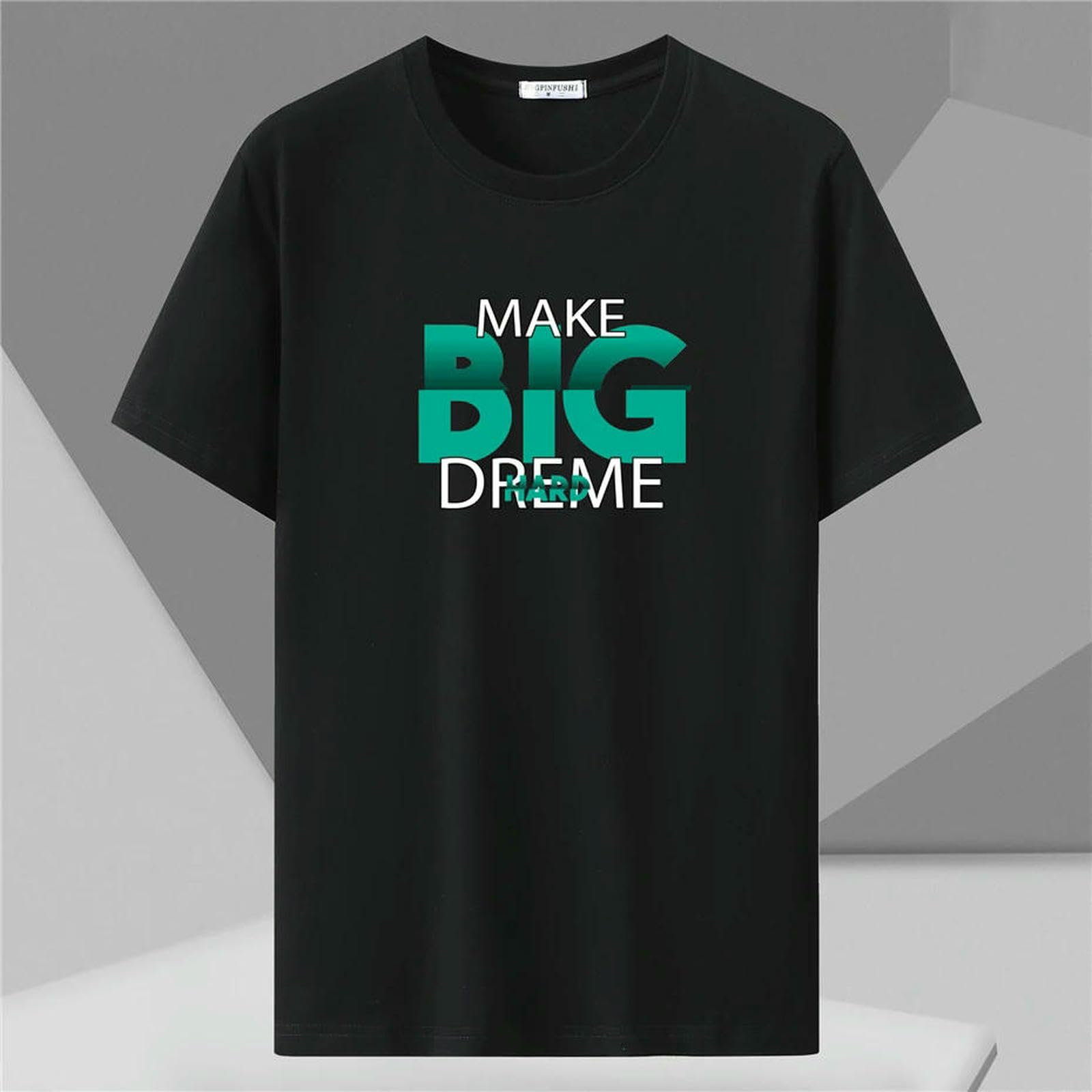 Męski T-shirt plus size, na lato, bawełna, casualowy, krótki rękaw, luźny krój, miękki, wygodny T-shirt, duże, uniwersalne, szare, 12XL