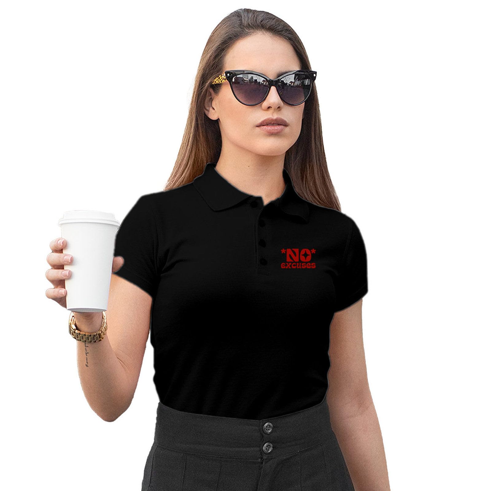 Polo Collar T Shirt for Women | Office Collar Tshirt | Cotton Rich Formal T-shirt | Half Sleeve Polo Tshirts | Wrinkle-Resistant | Colors Dont Fade | Soft & Comfortable | No Excuses Design