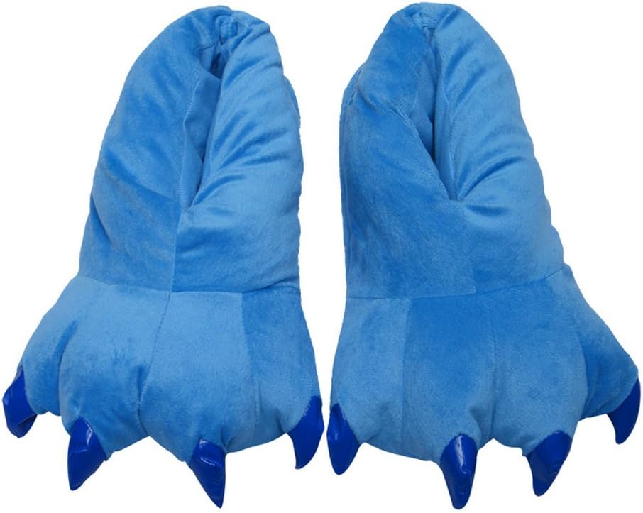 Plush Warm House Shoes Animal Feet Slippers Costume Blue L