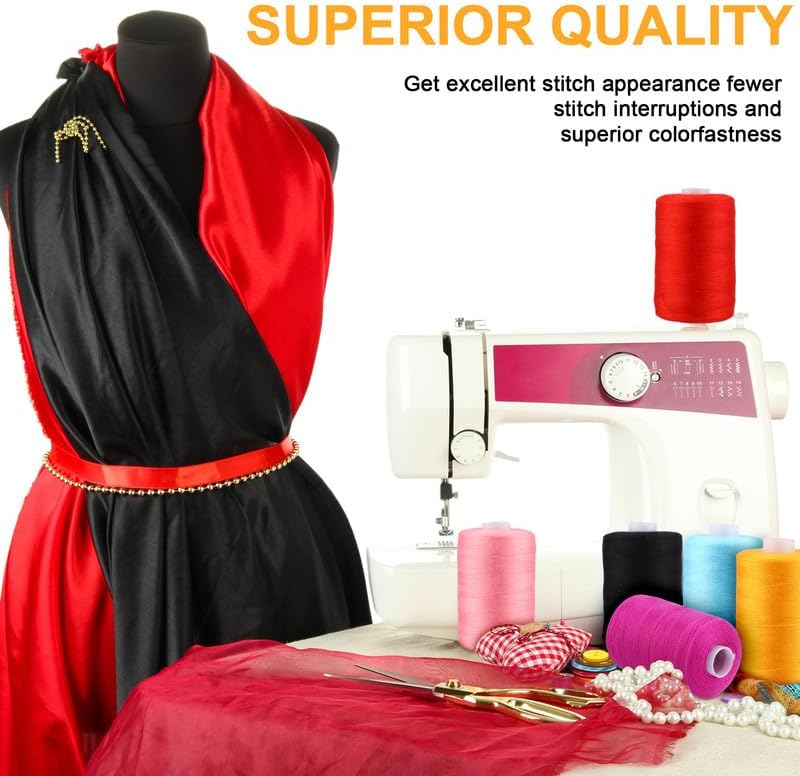 Miniatura 3 de 96 carretes de 1000 yardas cada uno de poliéster para máquina de bordar, kit de hilo de coser multiusos, hilo de coser a mano, hilo de bordar a mano