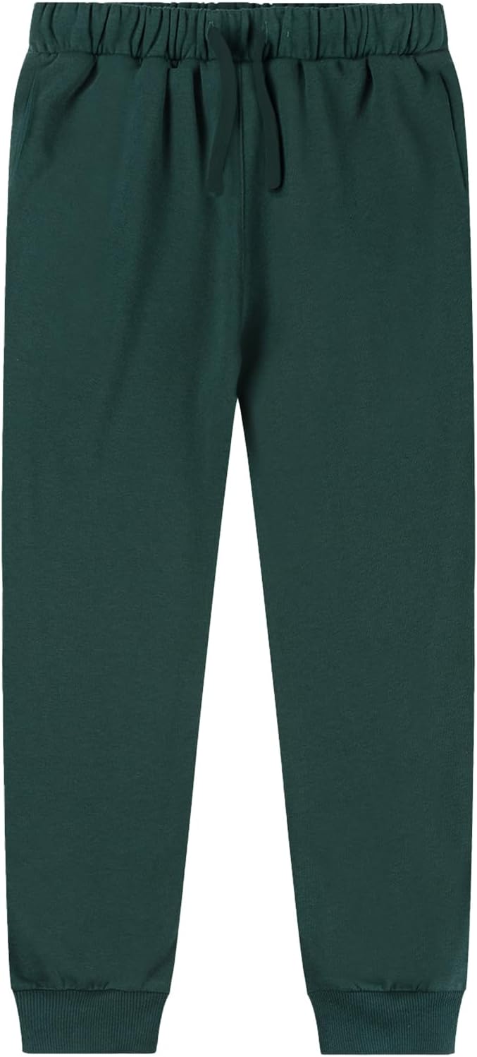 UNACOO Kids Boy's Fleece Sweatpants Girl's Active Jogger Pants (Age 3-12 Years)