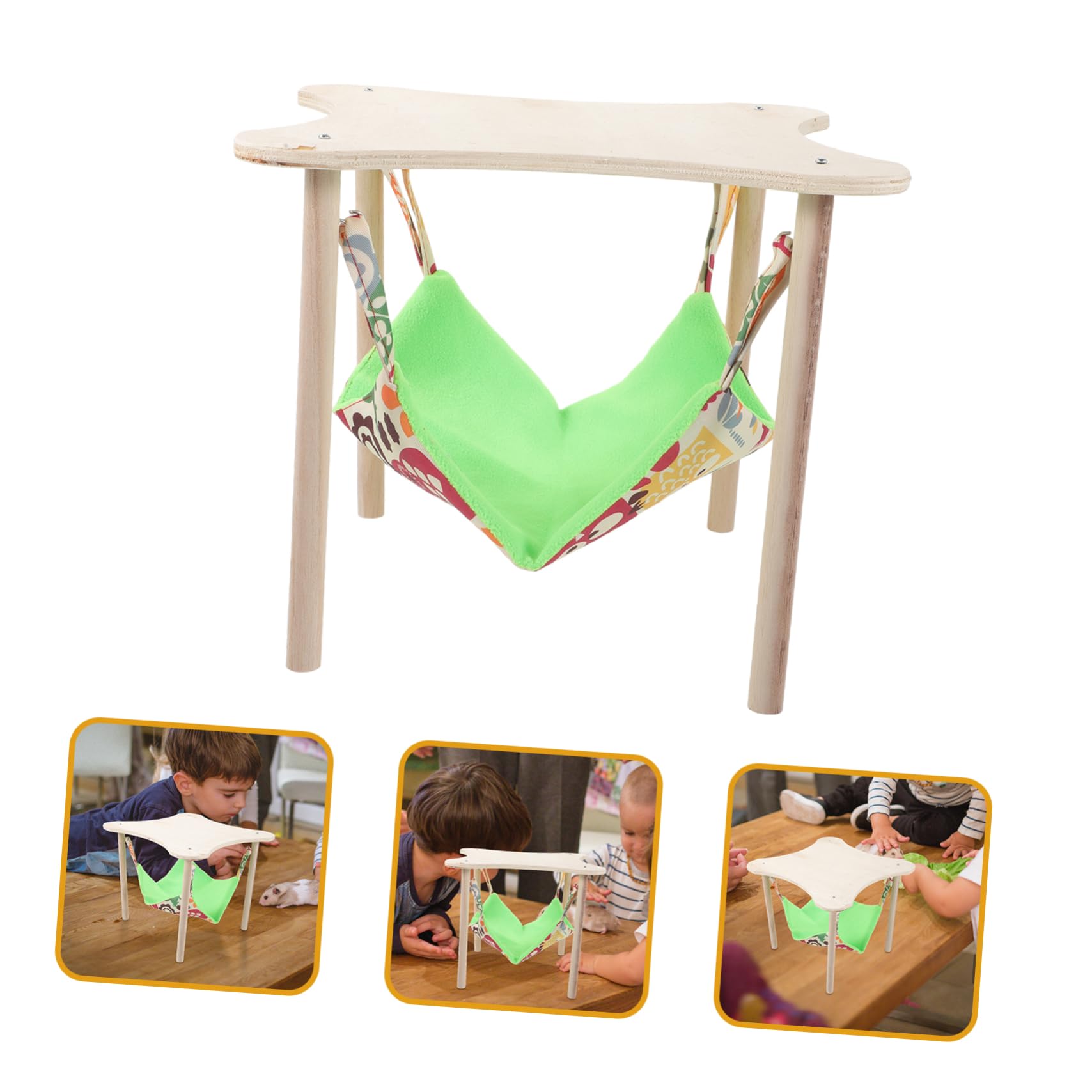 ifundom Hamaca Colgante para Hámster y Chinchilla Cama de Madera para Pequeños Animales Accesorio y Transpirable para Jaula de Hámster para Cobayas