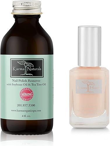 Karma Organic Removedor de esmalte de uñas y paquete de nutrición profunda, fórmula a base de aceite de árbol de té, removedor de esmalte de uñas (4