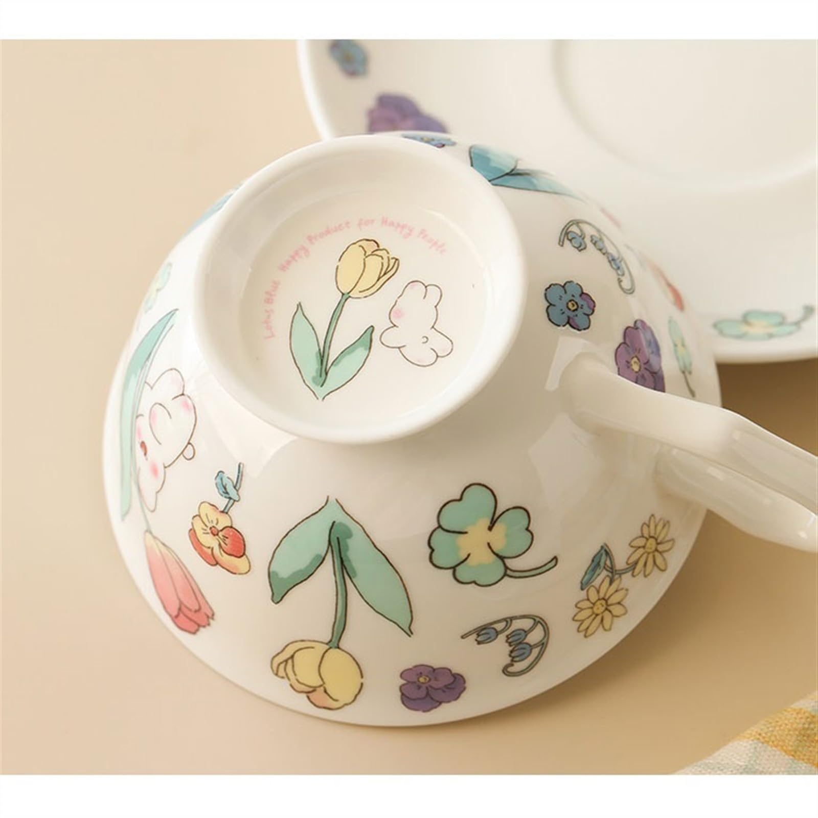 Kubek do kawy - wysokiej jakości ceramiczny zestaw filiżanek do herbaty i spodków - 240 ml wykwintne popołudnie, idealny na świąteczne prezenty i do użytku domowego