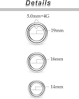 Vista 2 de Ocptiy 6G 8G 12G 14G 16G Anillos de tabique con bisagras Calibradores Túneles Tapones Pendientes Kit de estiramiento de acero quirúrgico con Juego