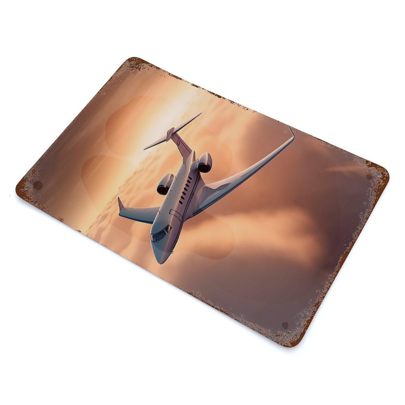 Sunrise Air Travel Decorative Tin Sign 11.8"x7.9", Ideal for Cafe, Home Bar And Lounge Decor