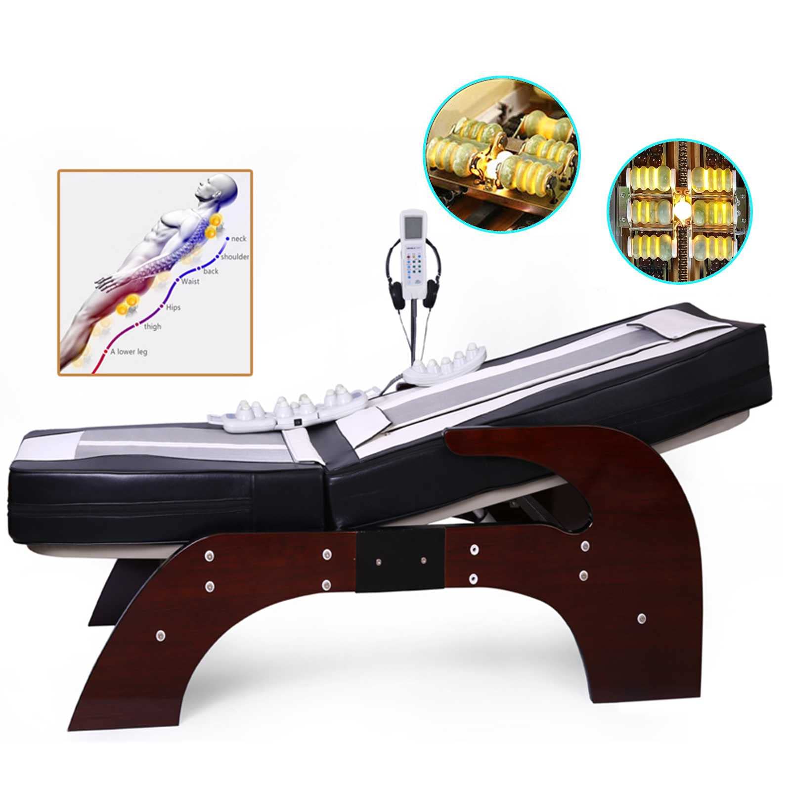 Amazon.com: JZWLW 按摩桌專業熱療法天然翡翠滾輪按摩床緩解癒合疼痛家庭Spa 紅外線加熱自動全身按摩: 美容與個人護理