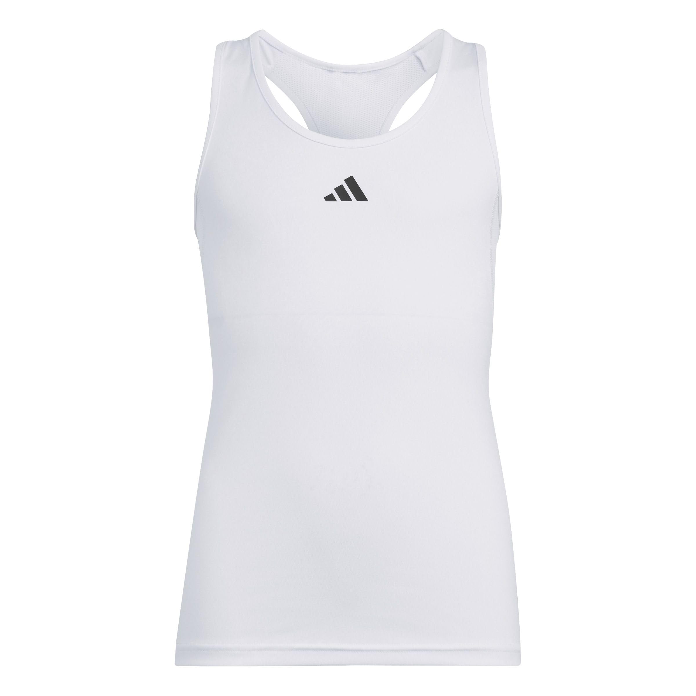adidas Girl's Techfit Tank Shirt, White/Black, 5-6 Years