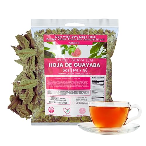 Miniatura 6 de Paquete de té de hierbas virales, hoja de guanábana graviola guanábana + hoja de guayaba 5 onzas (4.97 oz) cada una, hojas secas enteras de primera