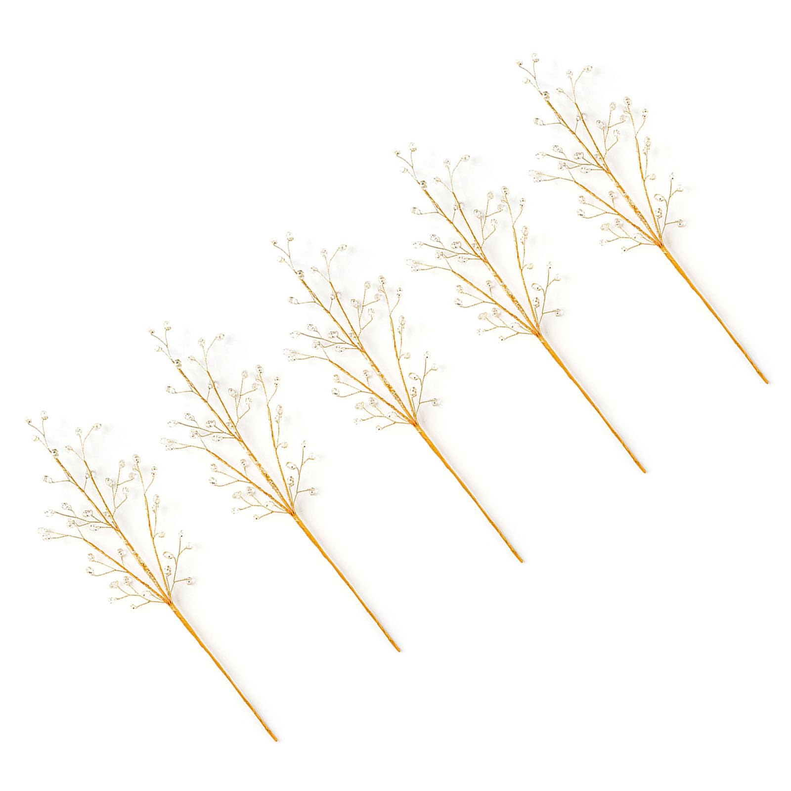 Hsioluted 5Pcs Elegant Stems Branches for Christmas Tree Decorative Small Stick Vase Decoration Holiday Event Embellishments Wedding Branch Decorations