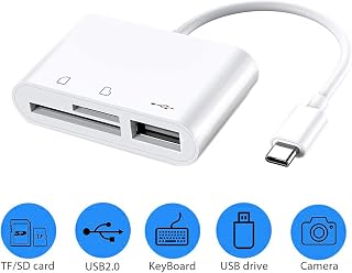 USB C SD Card Reader - Type C Micro SD Card Reader, USB C to USB OTG Adapter, USB Camera Connection Kit, for New iPad Pro 11"/12.9" 2018, MacBook Pro, ChromeBook, XPS