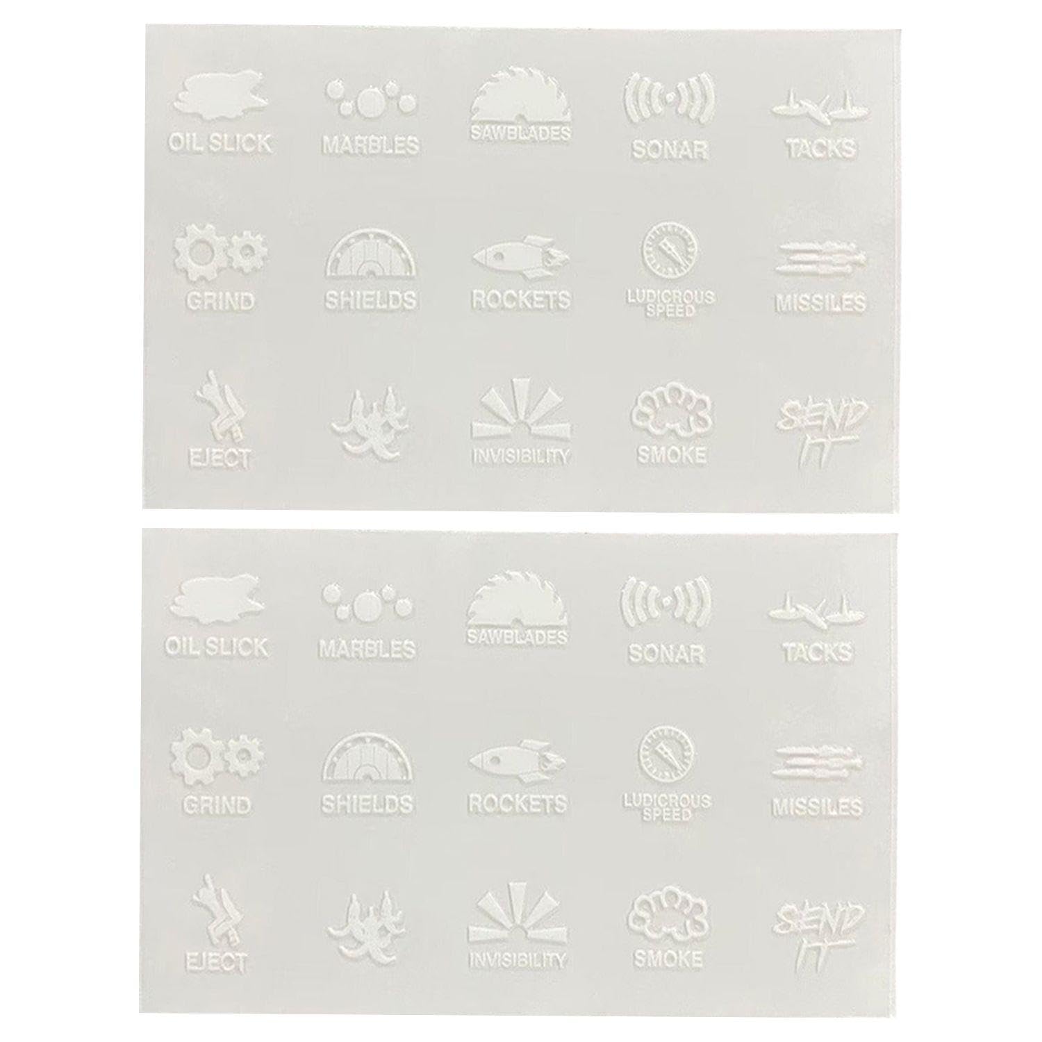2 Sheets Car Stickers, Dashboard Switch Stickers, Car Button Decal Decoration, Funny Stickers, Car Decoration