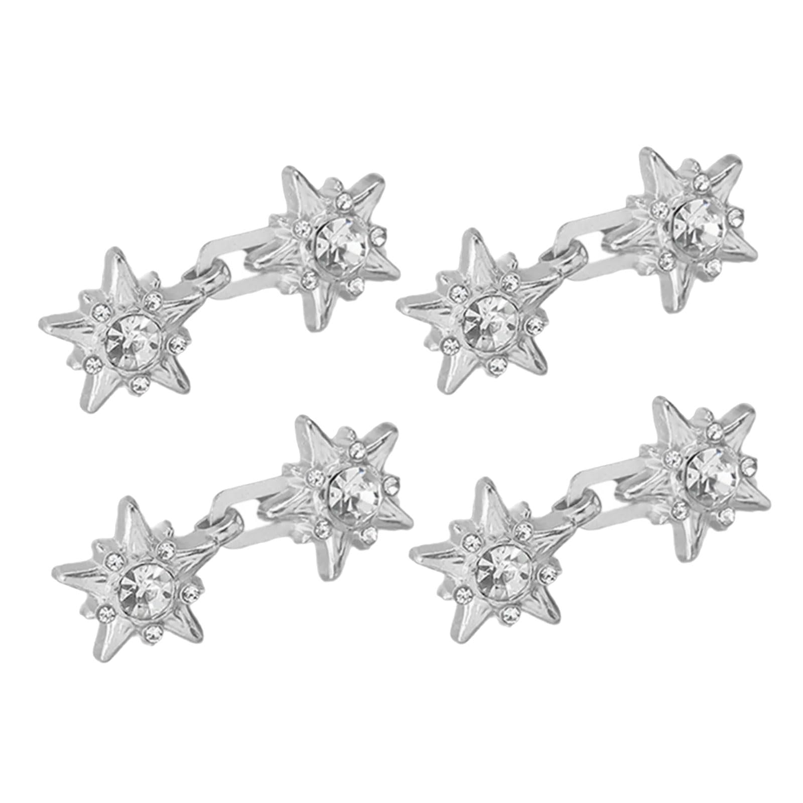 Kalttoy 4 Pairs Detachable Jeans Button Pins Star Jeans Waist Buckles Adjustable Trousers Waist Tightener Not Sewing Required Button Pins