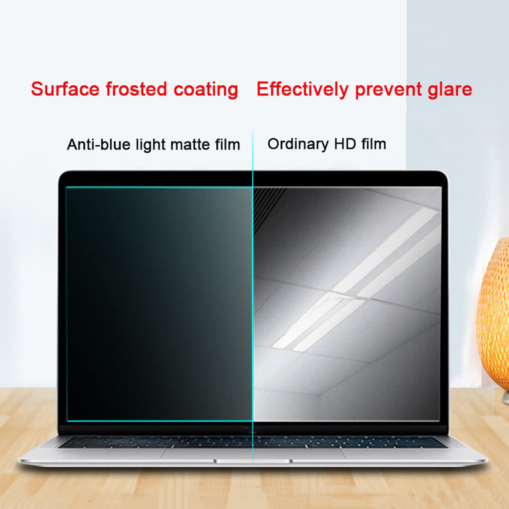 WLWLEO Matte Laptopfolie Blendfreier Bildschirmschutz für Notebooks 15,6/17,3-Zoll-Monitore Blaulichtfilter für Augenschutz, 5er-Pack