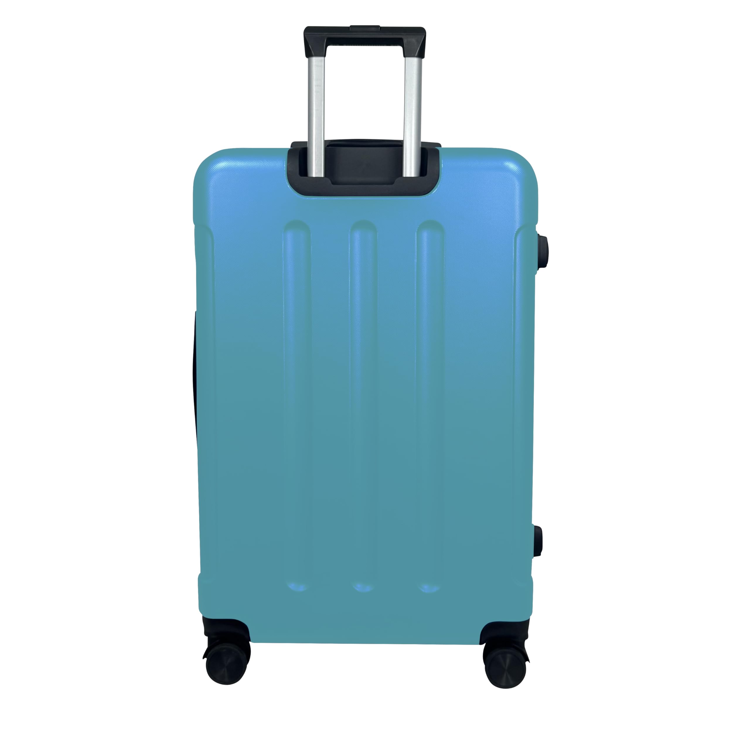 Hartschalen-Koffer Reisekoffer ABS Koffer (Handgepäck-Mittel-Groß-Set) 4 Doppel-Rollen Trolley (Türkis, 3er Set)