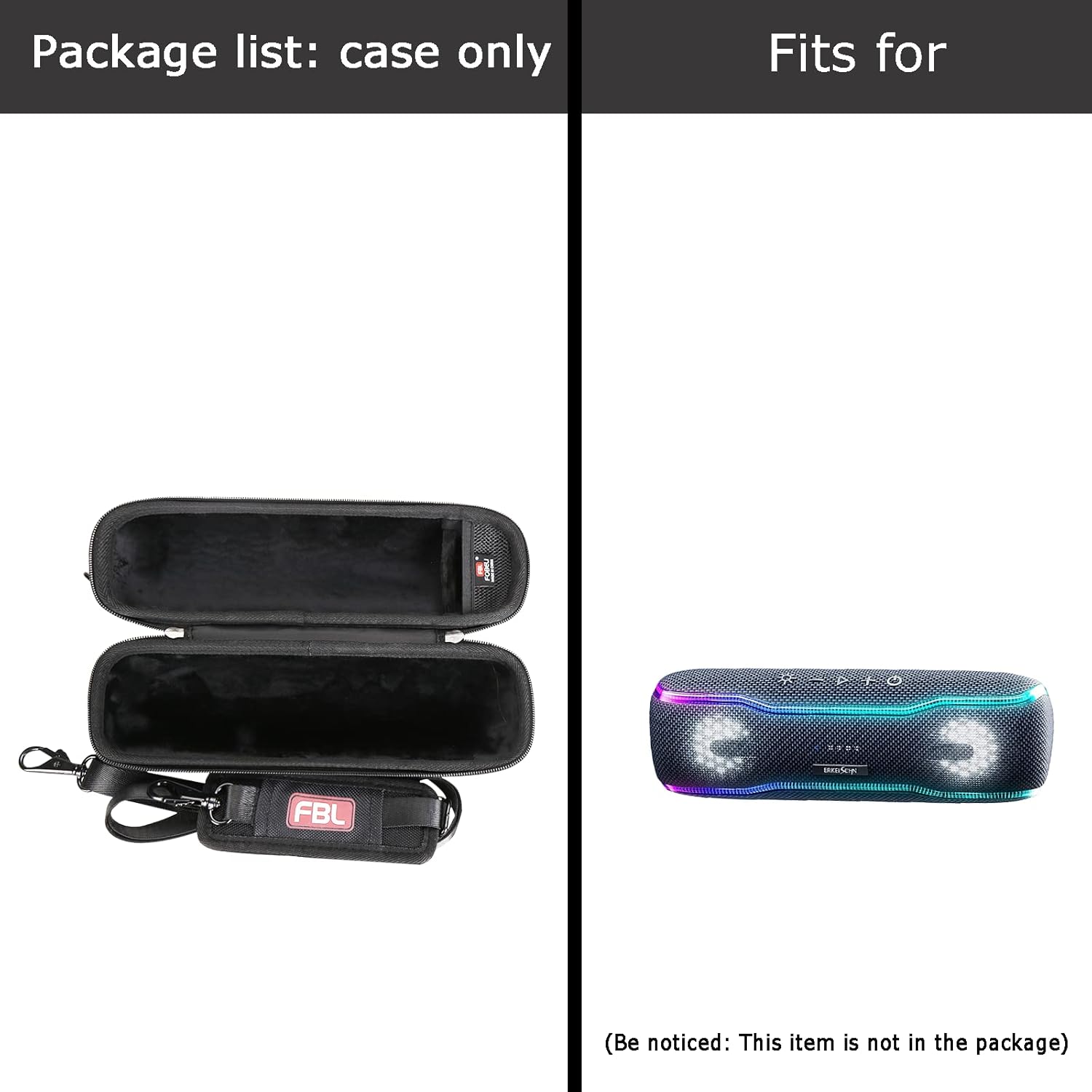 FBLFOBELI Hard Storage Travel Carrying Case Compatible with ERKEI SEHN Portable Bluetooth Speaker, Shockproof Protective EVA Bag - Image 7