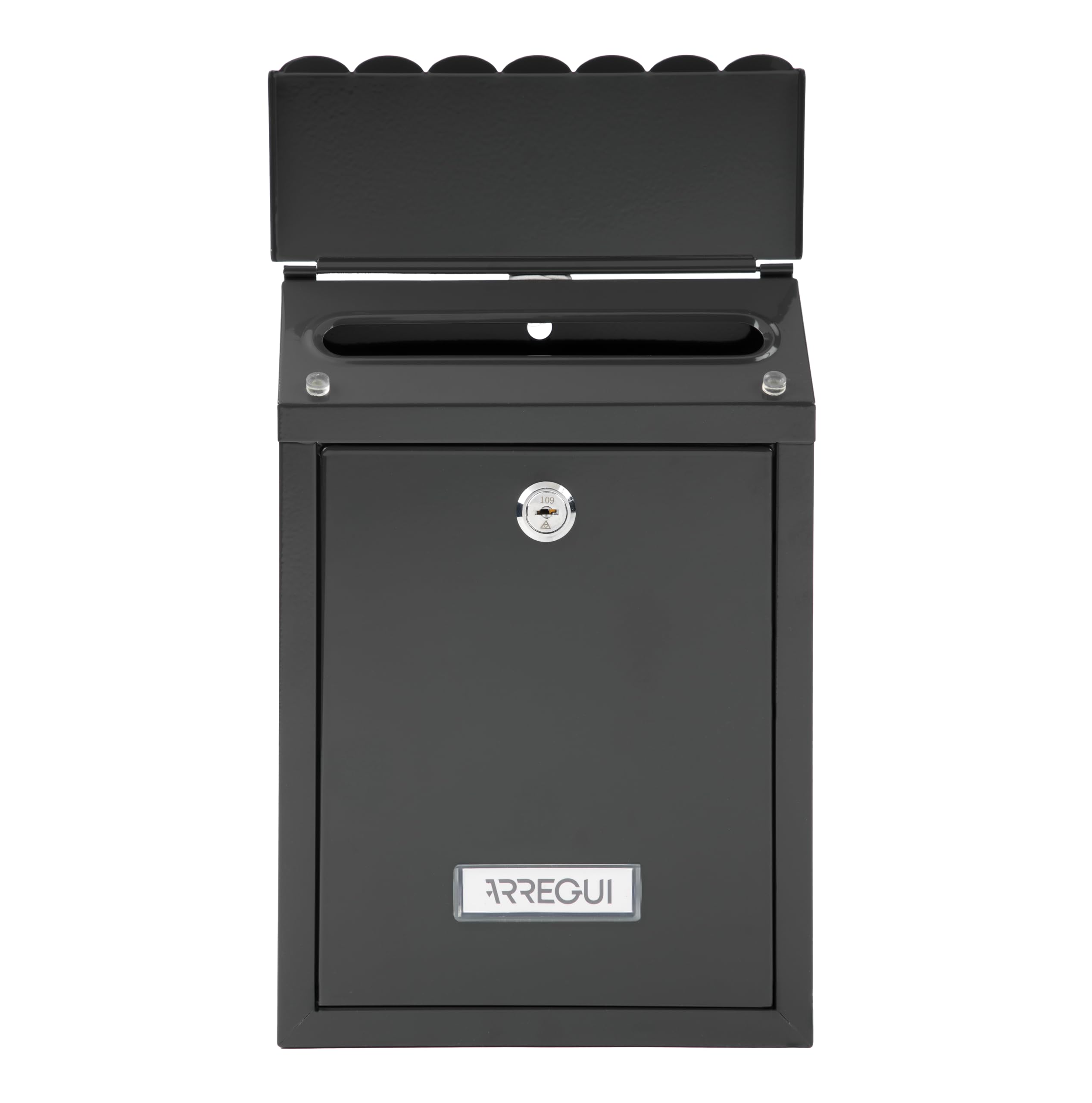 ARREGUI Civic E5724-C Cassetta Postale Individuale in Acciaio | Cassetta Postale Da Esterno | Dimensione S (DIN A5) | Facile da Montare | Nero