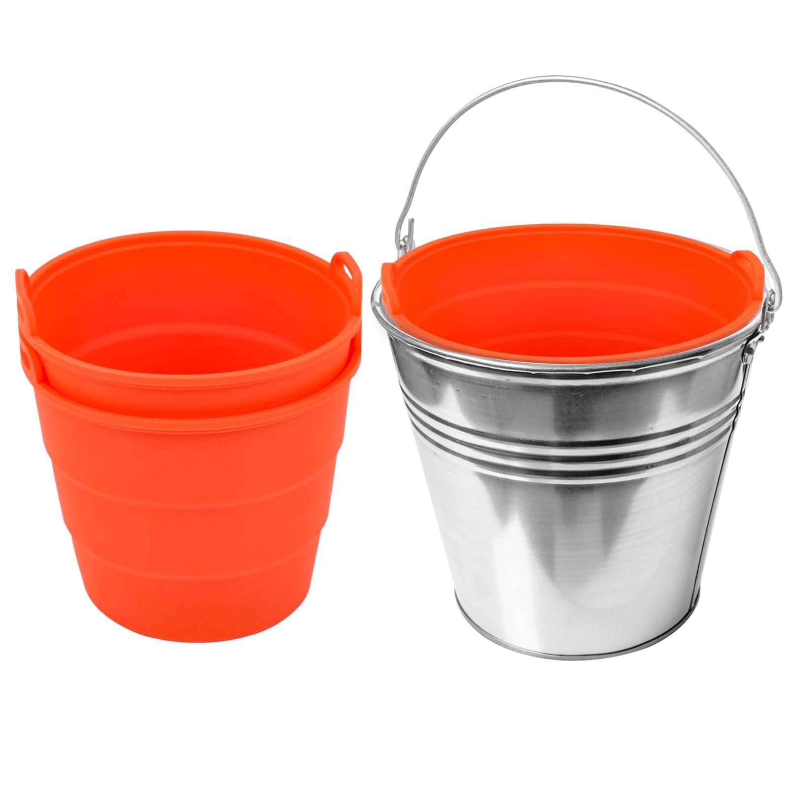 Altsuceser Orange 2Pcs Grease Bucket Liner, Barbecue Grease Bucket Tin Foil Liner, Grill Bucket For Grease, Drip Grease Bucket Liners, Grill Accessories For Traeger Pro Series 575/780 22/34 Series
